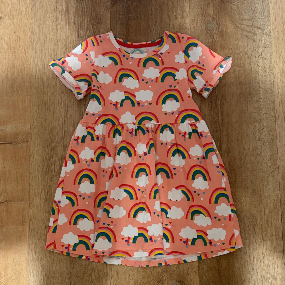 Amazon Rainbow Print Kids Dress NWOT Girls Size 7